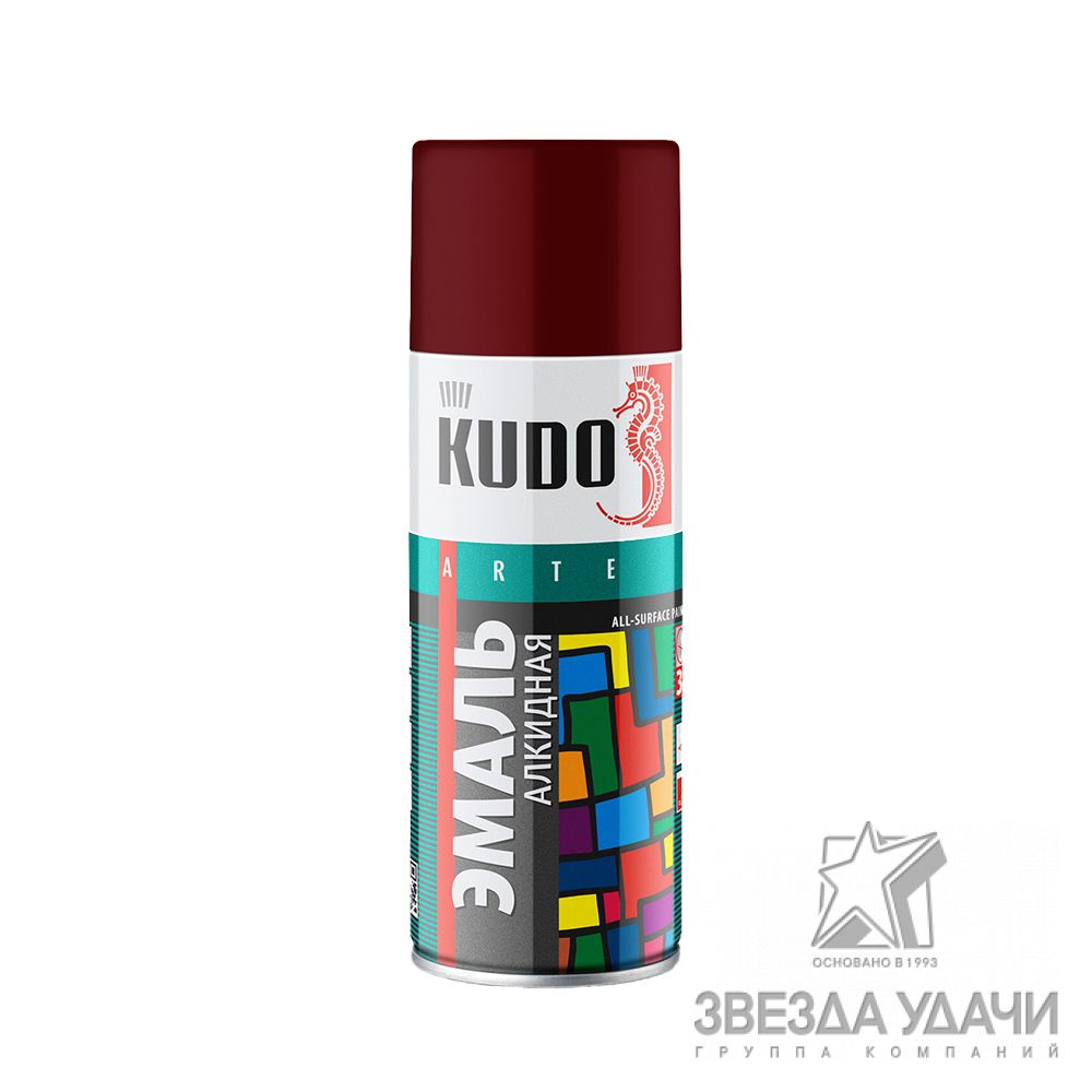Краска универсальная KUDO, темно-красный,  аэрозоль, 520мл