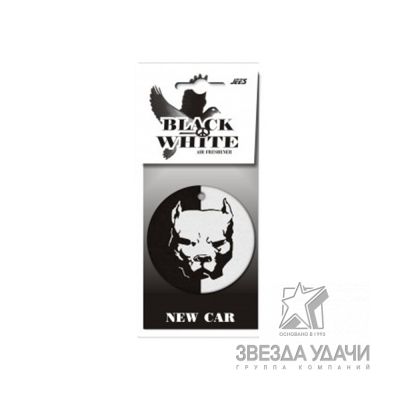 Jees Ароматизатор Black and White New Car 12шт/уп ,