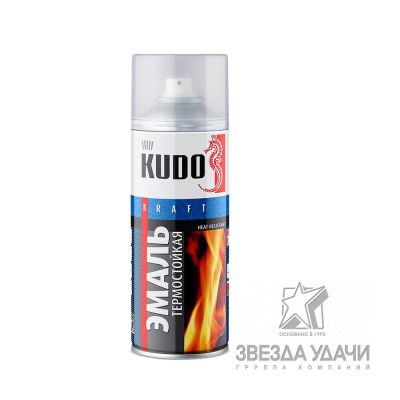 Эмаль термостойкая, красно-коричневая 520мл KUDO