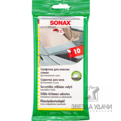 Салфетка для очистки стекол (10шт) Sonax