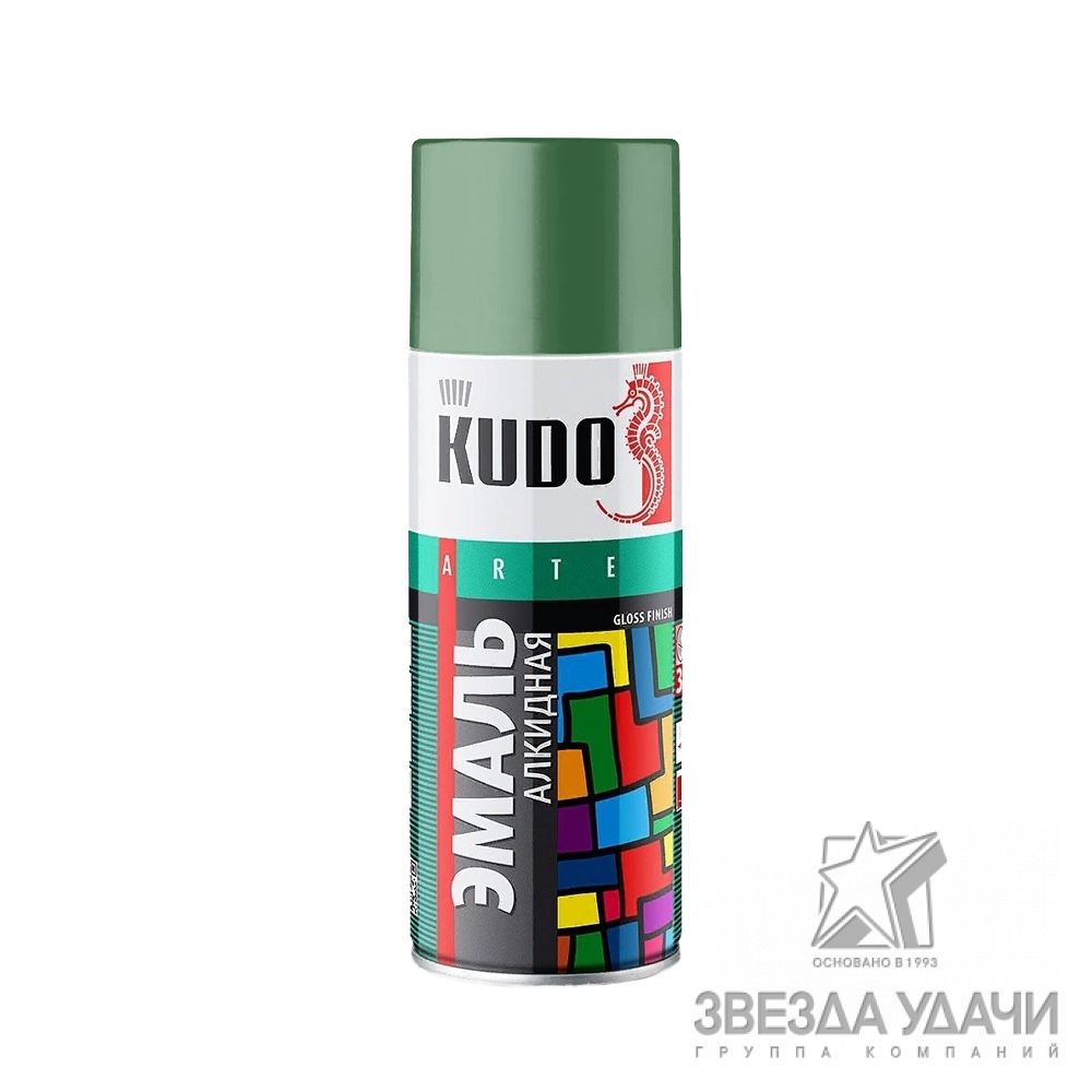 Краска универсальная KUDO, хаки,  аэрозоль, 520мл