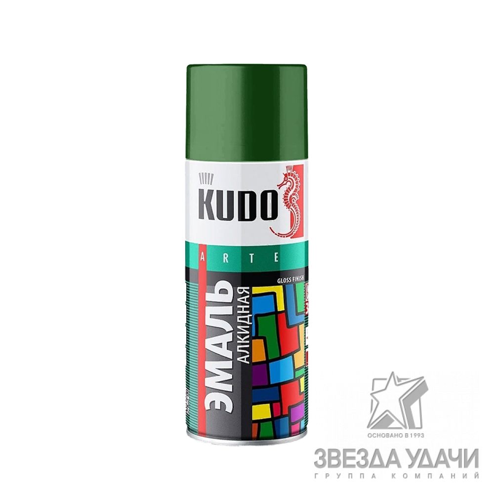 Краска универсальная KUDO, темно-зеленый,  аэрозоль, 520мл