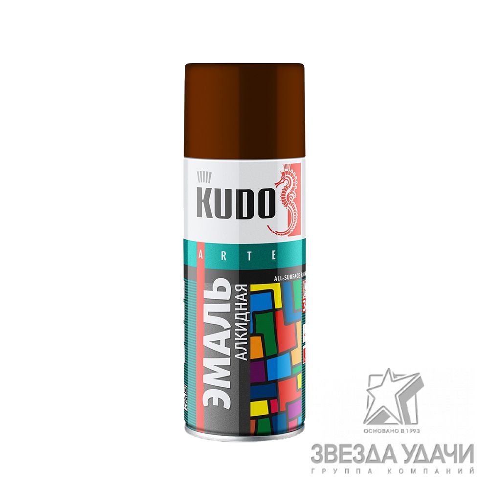 Краска универсальная KUDO, коричневый,  аэрозоль, 520мл